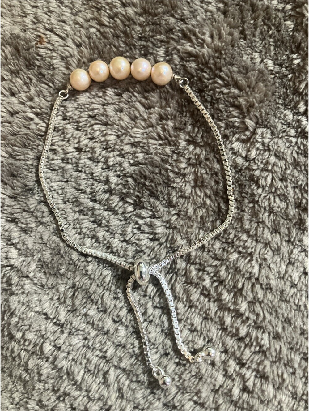 Pink Pearl Stainless Steel Adjustable Bracelet